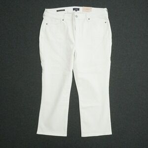 NYDJ Marilyn Straight Leg White Jeans Cool Embrace Lift Tuck Size 16